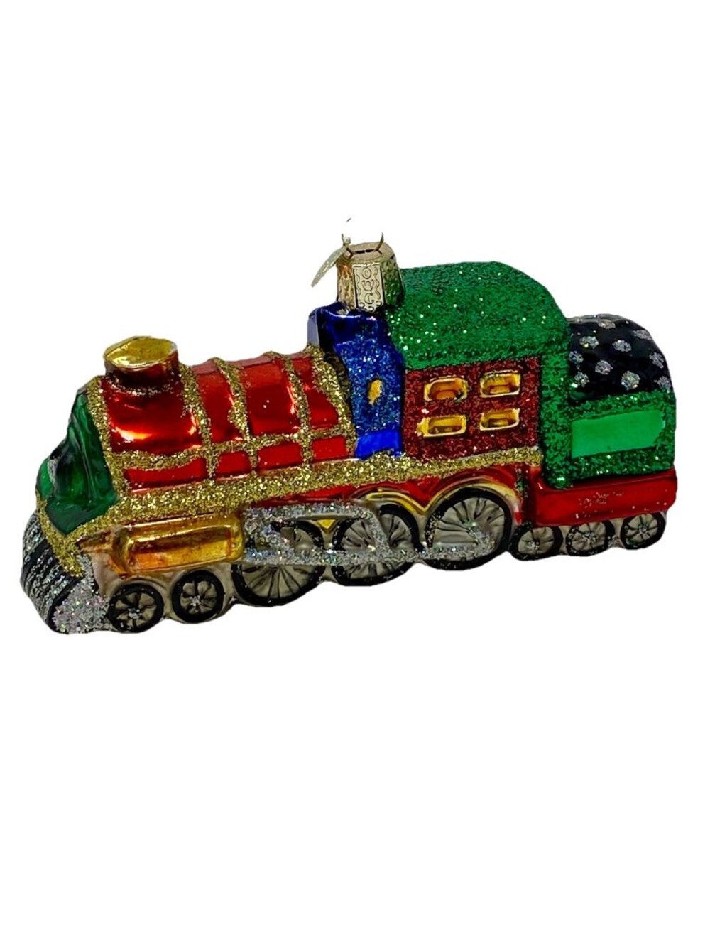 Vintage Train Engine Locomotive Blown Glass Christmas Ornament Merck OWC 2001